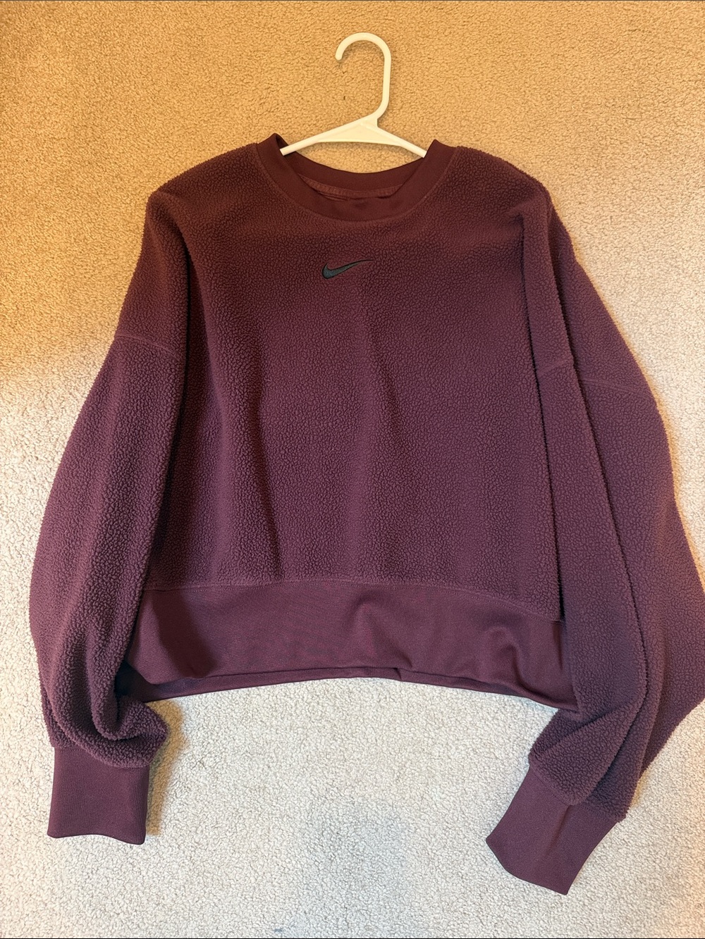 Nike Maroon Sherpa Crewneck Sweatshirt